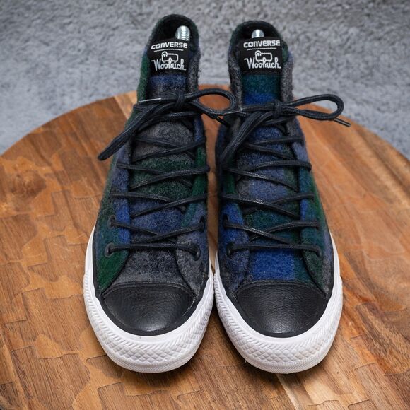 Converse x Woolrich Chuck Taylor All Star Plaid Blue Green 153835C Women's Sz 5 - Picture 2 of 9